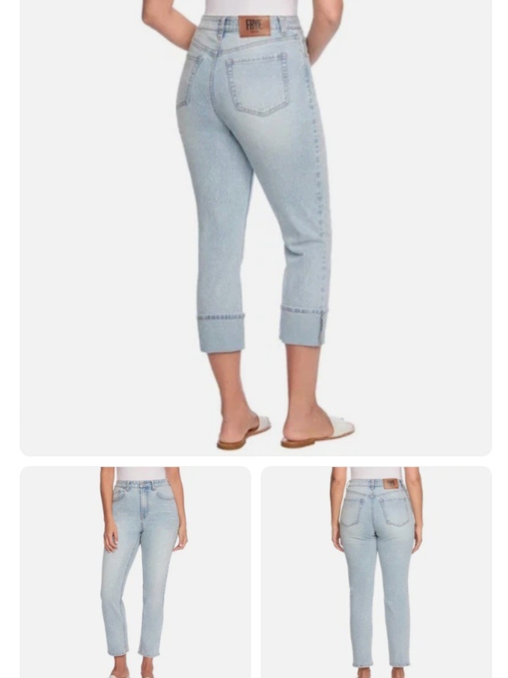 Frye Light Wash Jeans Cropped Classic Casual Fit Stretchy Size 8/29